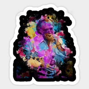 Charles Bukowski ~ Watercolor Illustration Sticker